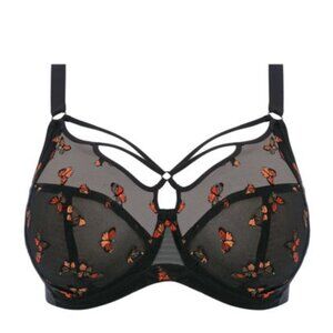 40DD- NWT Elomi Sachi Plunge Sexy Strappy Underwire Bra in Black Butterfly